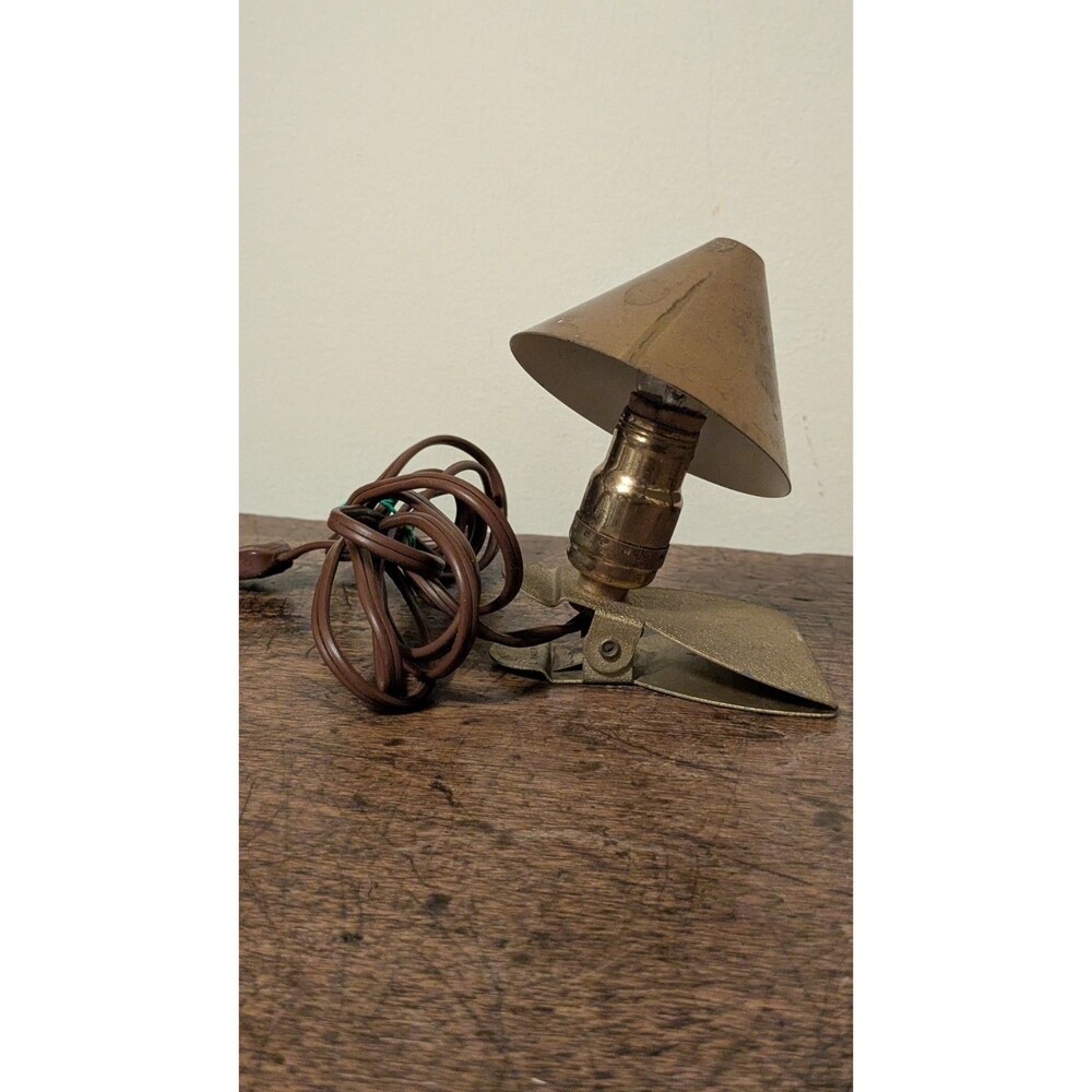 Vintage Moviette Inc NYC Brass Mini Clip-On Spotlight - Mid-Century Accent Lamp